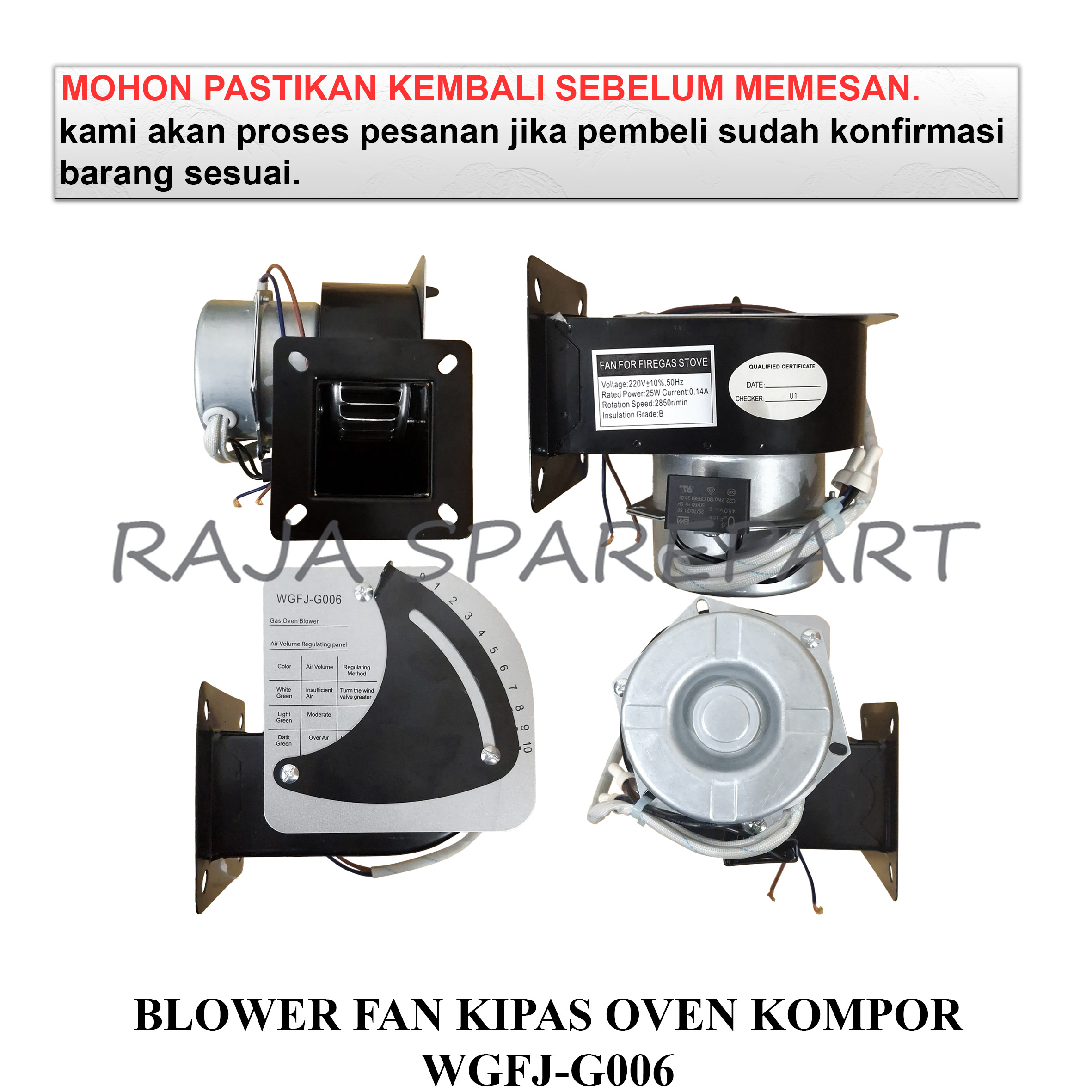 BLOWER FAN OVEN/BLOWER FAN KIPAS GAS ELPIJI/BLOWER FAN KIPAS OVEN