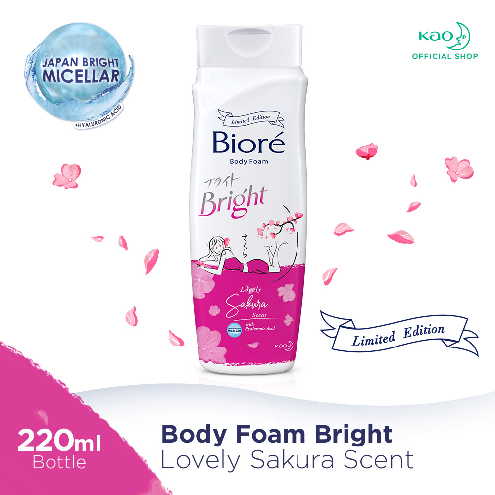 Biore Bright Body Foam Sakura Botol 220ml Sabun Mandi Cair Lazada