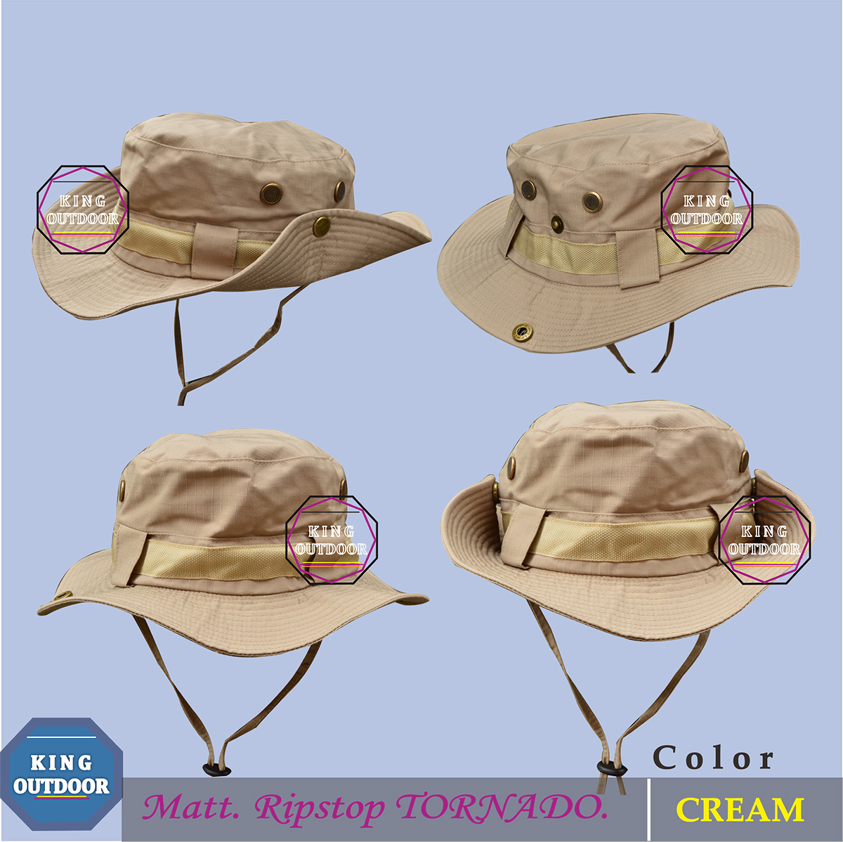 Bucket Hat Topi Korea Color CREAM 