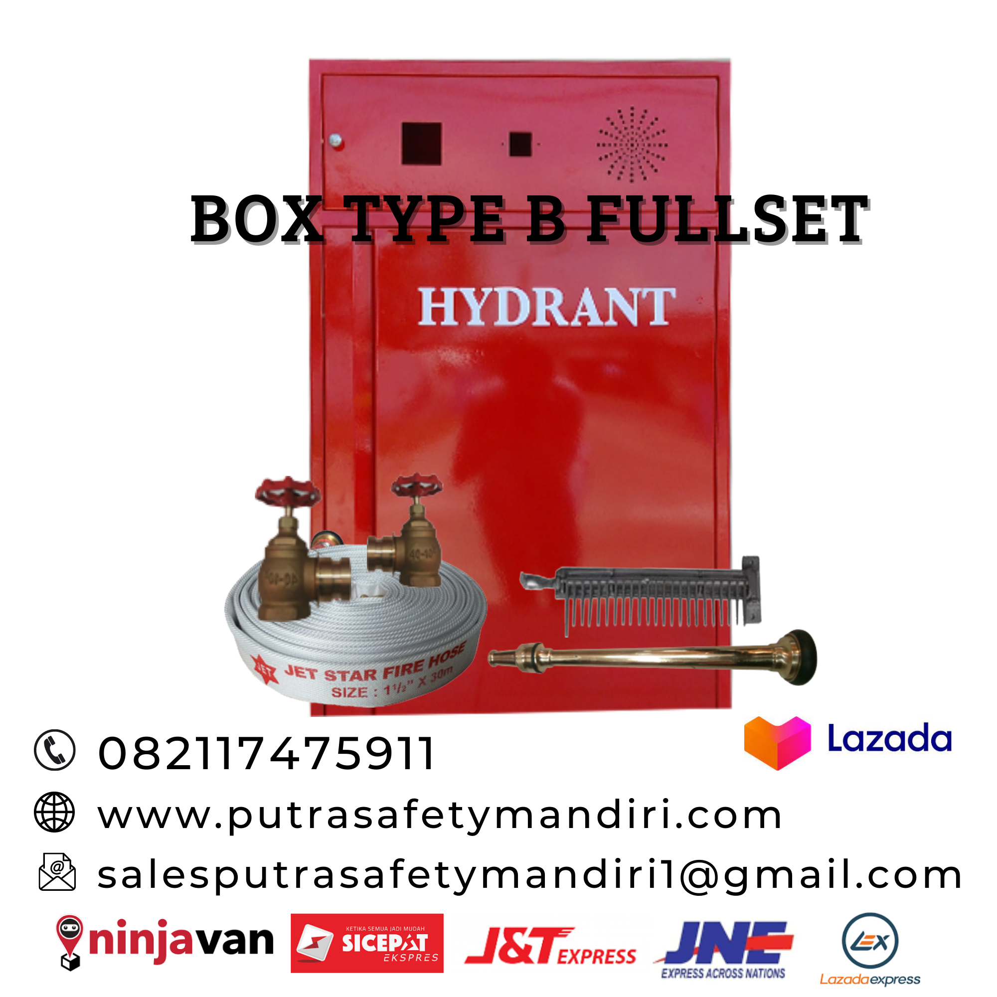 HYDRANT BOX TYPE B 75X125X18CM IHB FULLSET LENGKAP DENGAN KOTAK FIRE ...