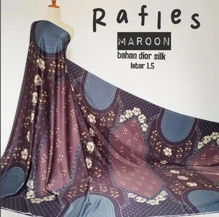 Kain Meteran Motif Bahan Pakaian Rafles Maroon Bahan Dior Silk Harga Per 1 Meter Lazada Indonesia