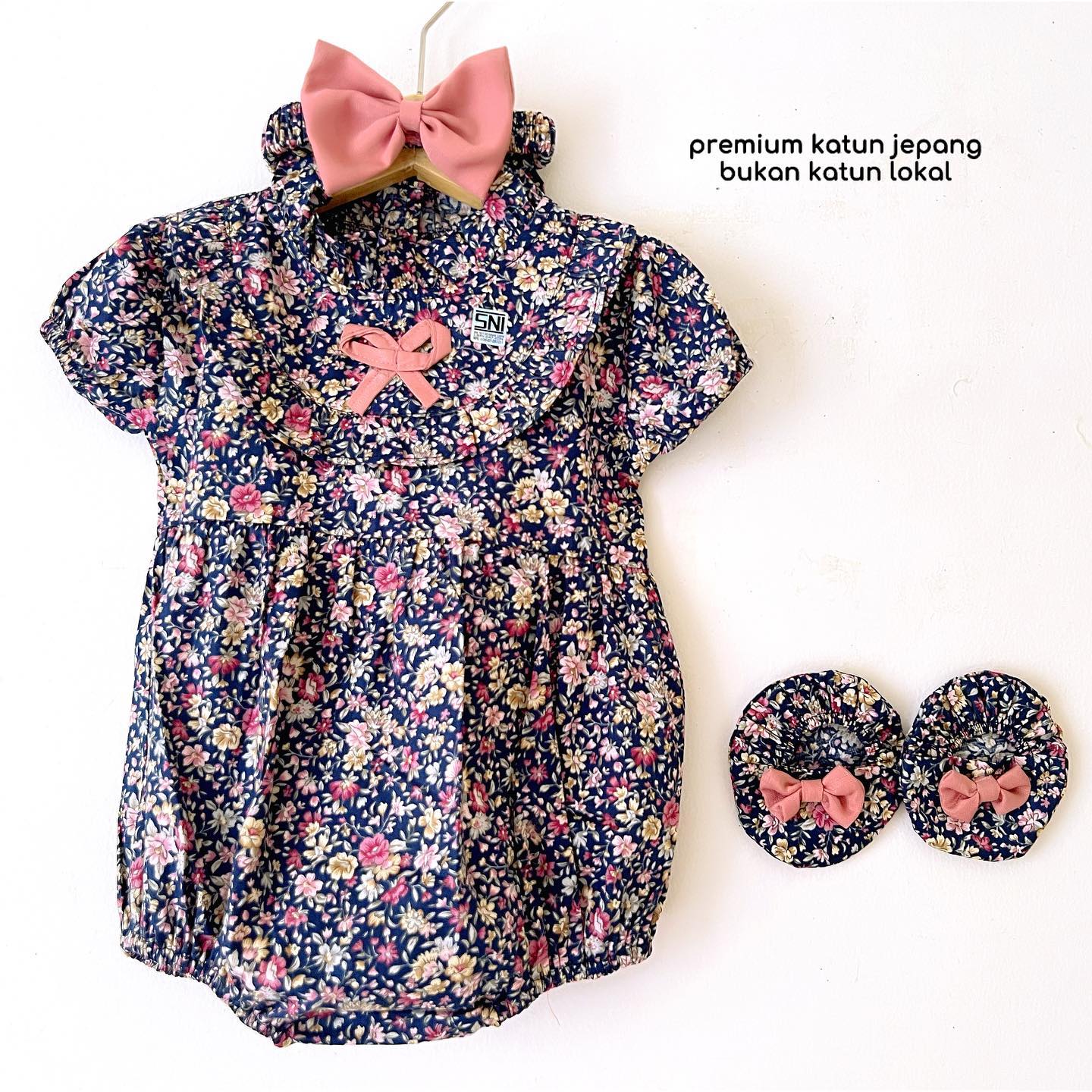 FRENCH JUMPER SUIT baju sepatu bandana pakaian anak bayi perempuan
