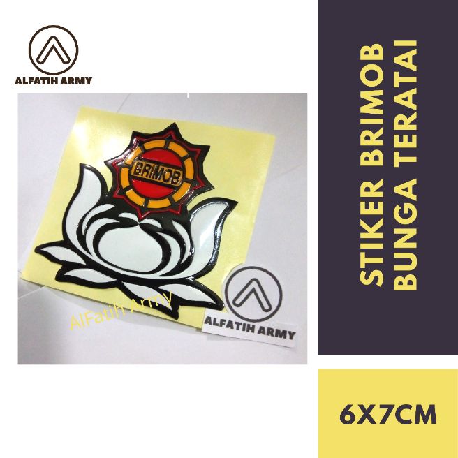 Ori Alfatih Army Stiker Logo Brimob Bunga Teratai Polisi Lazada