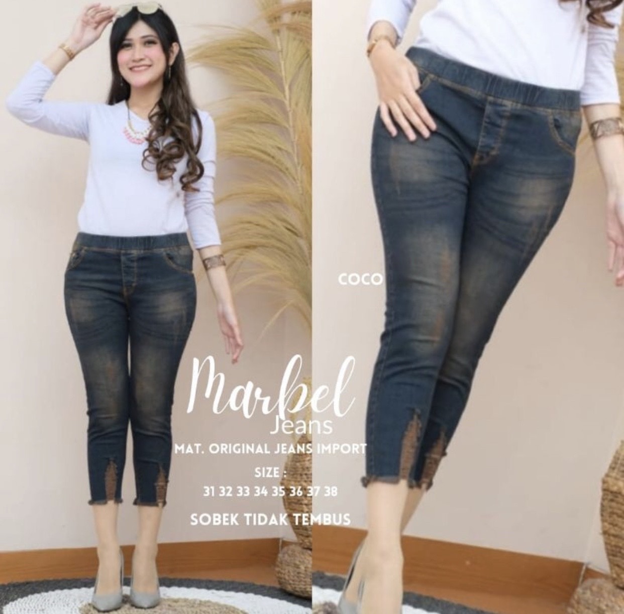 Pinggang Karet - Celana Jeans Wanita 