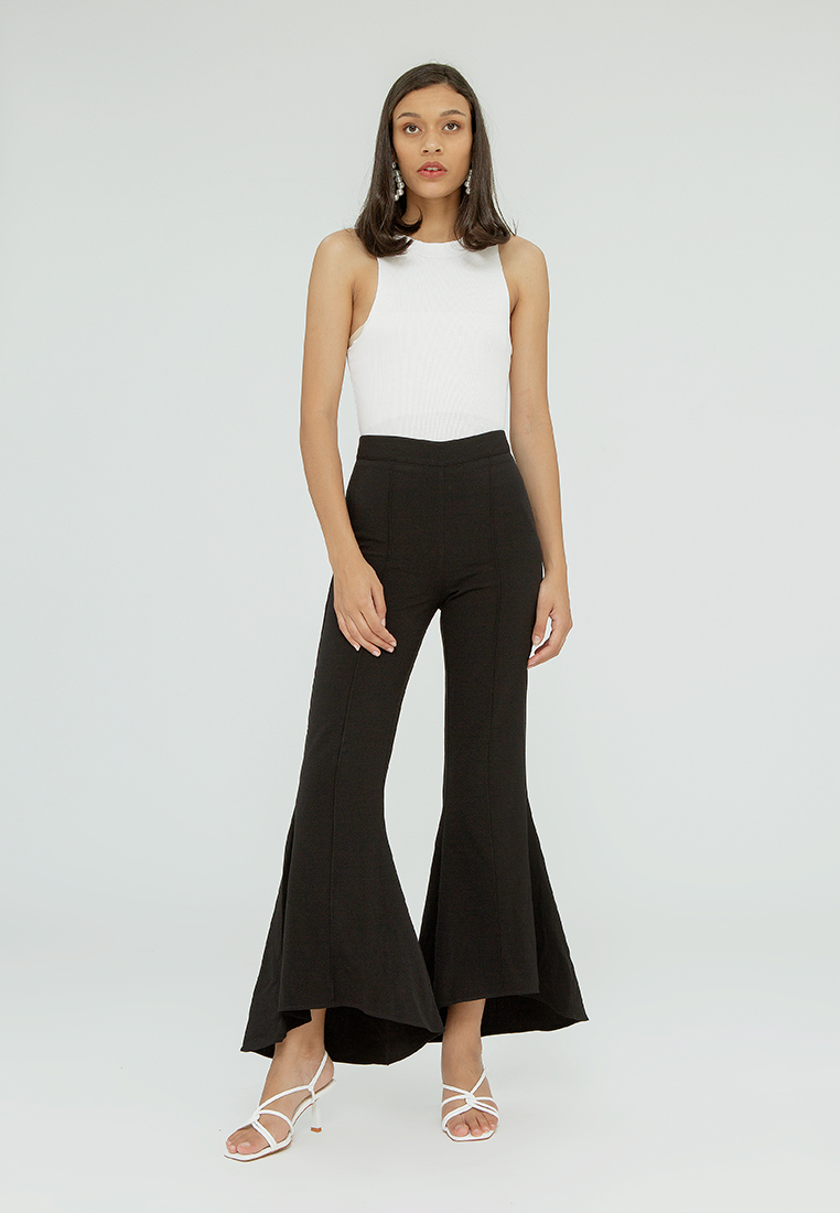 Slimfit Flare pants BLACK | Lazada 