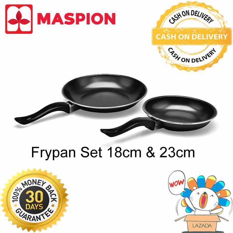 Maspion Frypan Set 18cm & 23cm Panci Wajan Penggorengan Teflon Set 2 Pcs