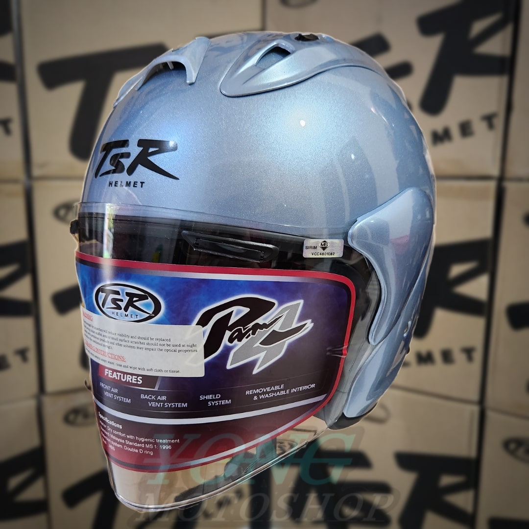 Helm TSR Ram Sapphire Silver Original Half Face TSR Helmet Ram4