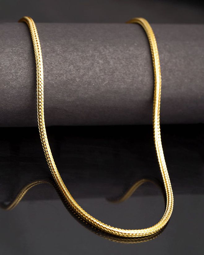 Kalung Titanium Ular Gepeng Gold 