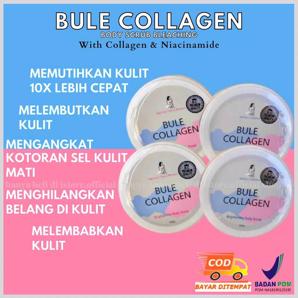 Original Bule Collagen Body Scrub Meratakan Warna Kulit Mencerahkan Bpom Scrub Original Lazada Indonesia