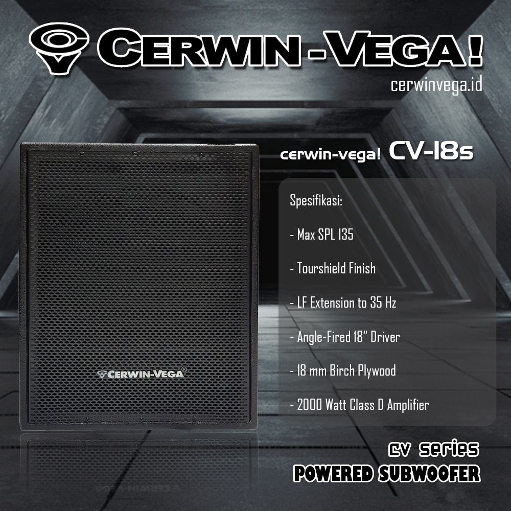 Speaker Pasif Subwoofer Cerwin Vega CV 18s Sepasang Subwoofer 2000