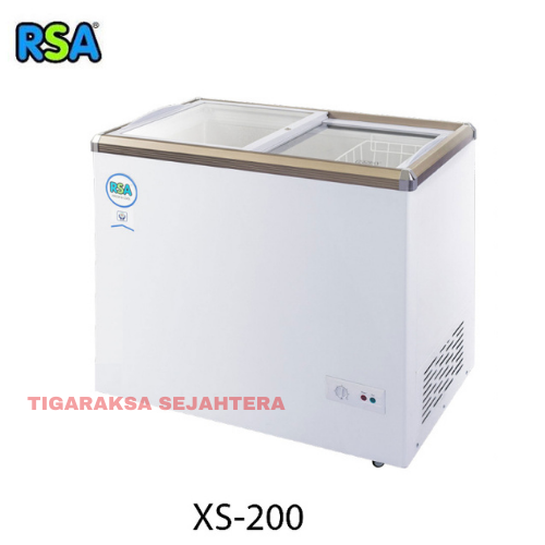CHEST FREEZER BOX SLIDING FLAT GLASS RSA XS 200 [171L] KHUSUS BOGOR