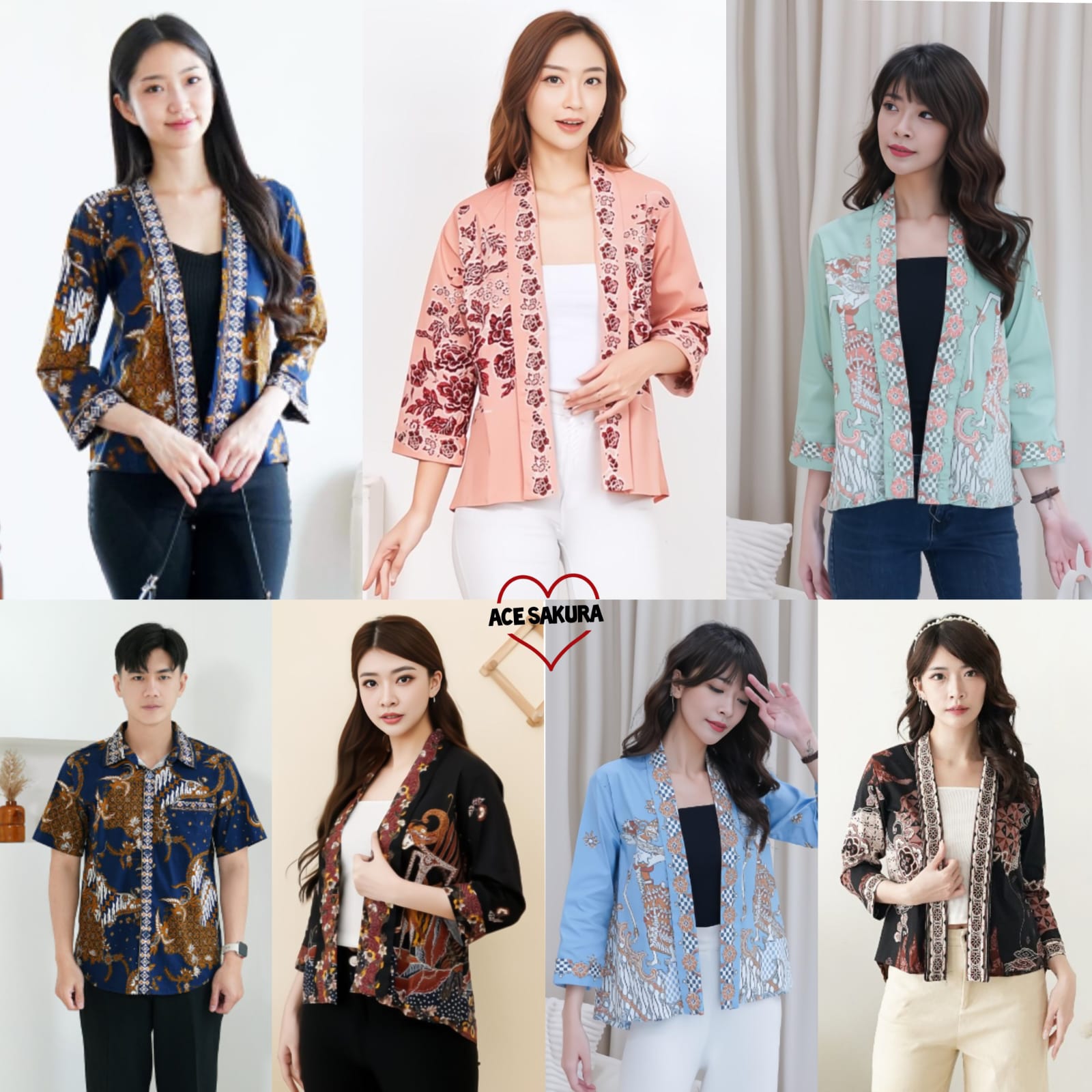 Outer Cardigan Batik Rosa 117 Atasan Kerja Kantor Modern Wanita