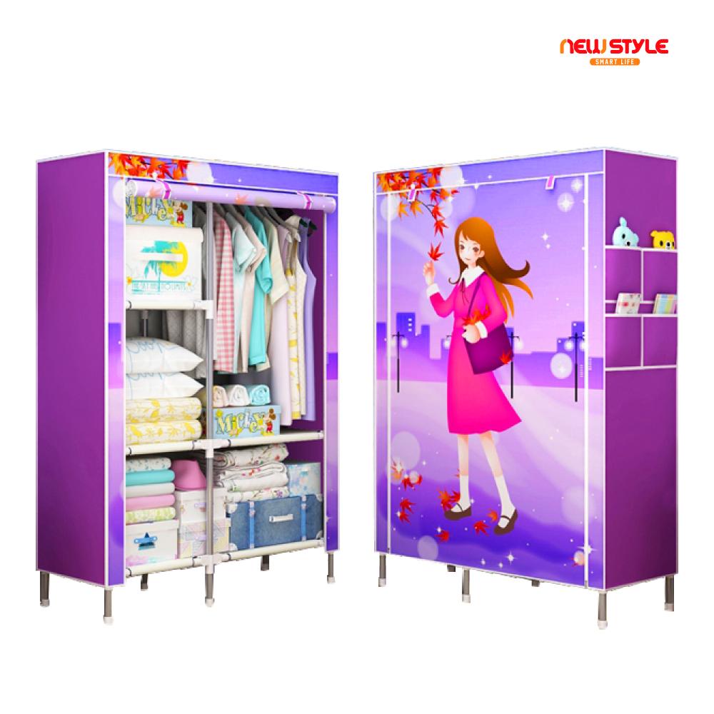 New Style - Lemari Baju 2 sisi 3D / Lemari Rak Pakaian Baju / Mutifunction Cloth Wardrobe