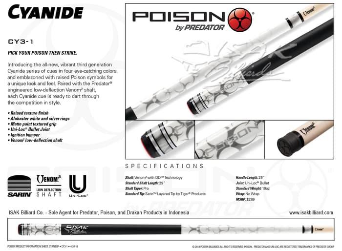 ビリヤード Poison by Predator Cyanide CY3-1 poison cyanide pool cue