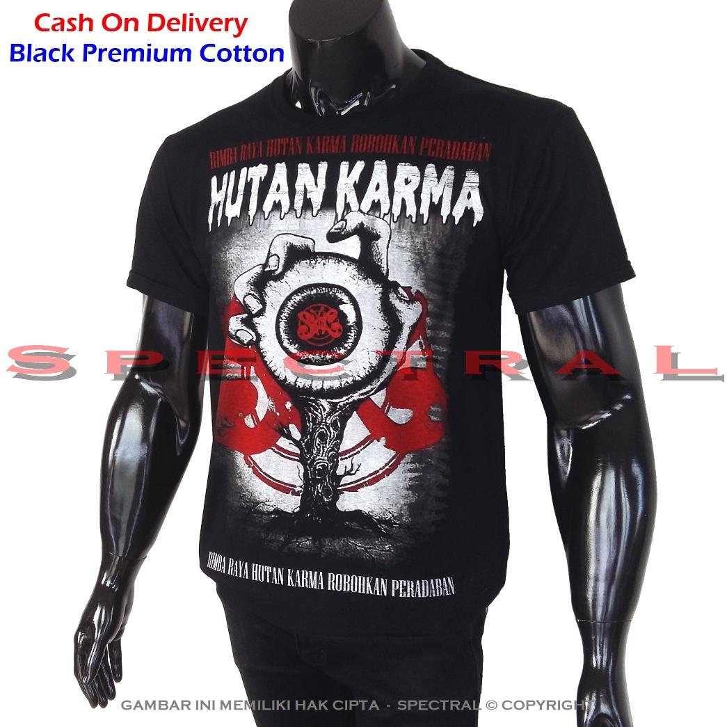 Spectral - Black Premium Cotton – Kaos Hutan Karma Slank Indonesia Slankers Band - Pure Cotton Combed 30s - Real Pic - Ready Stock - Jakarta - Distro Bandung - Keren - Bahan Bagus - Lembut - Nyaman - Adem - Awet - Simple Fashion - Lazada Express - Hitam