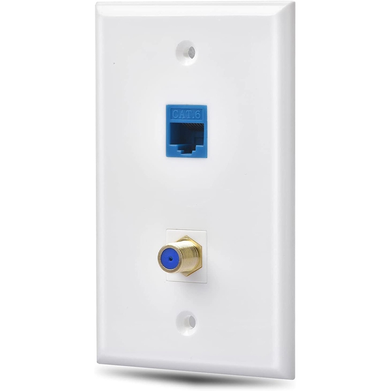 UL Listed] Cable Matters 10-Pack 1 Port Keystone Wall Plate  Cat6 Cat5e Ethernet Wall Plate In White