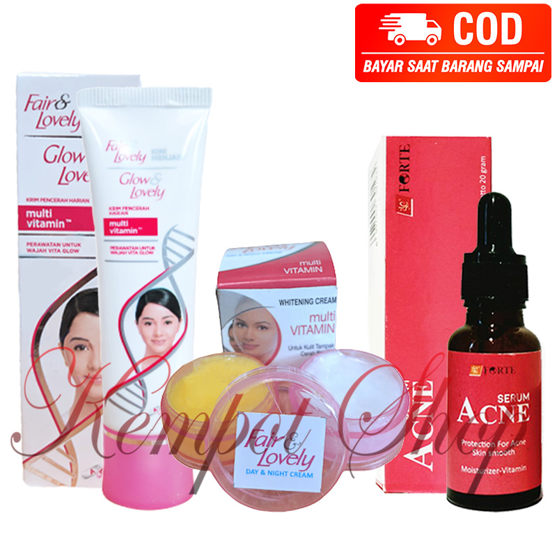 Paket Fair & Lovely - Glow & Lovely 3IN1 - Cream Susun Siang Dan Malam ...