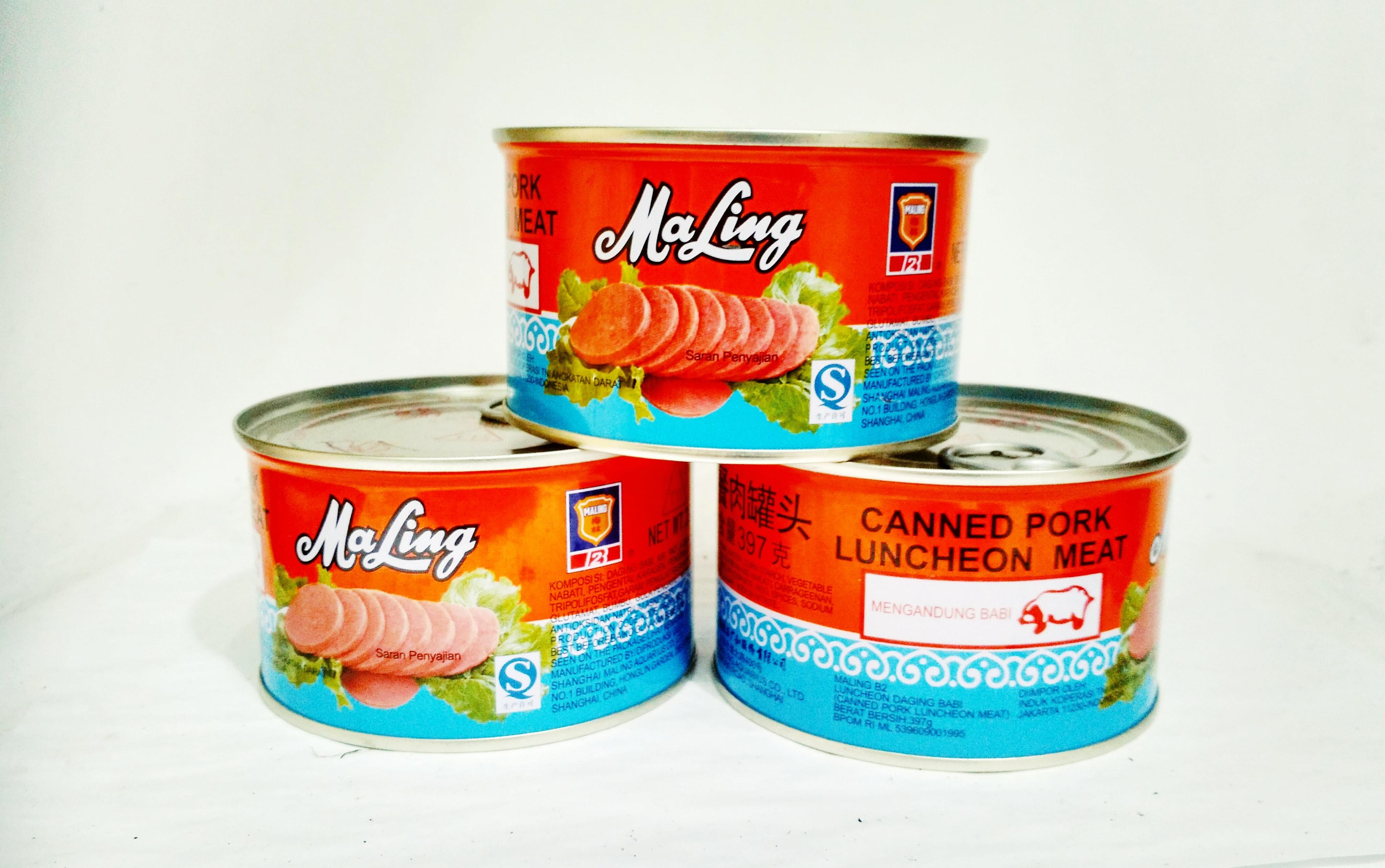 Ma Ling canned Pork Luncheon Meat Daging Babi dalam kaleng 397gram ...