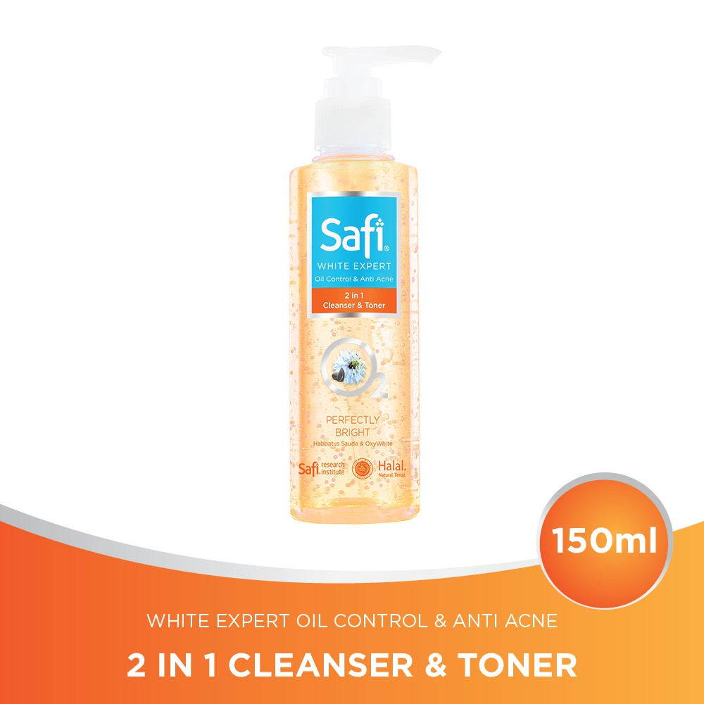 cara pakai safi 2 in 1 cleanser and toner oil control and acne