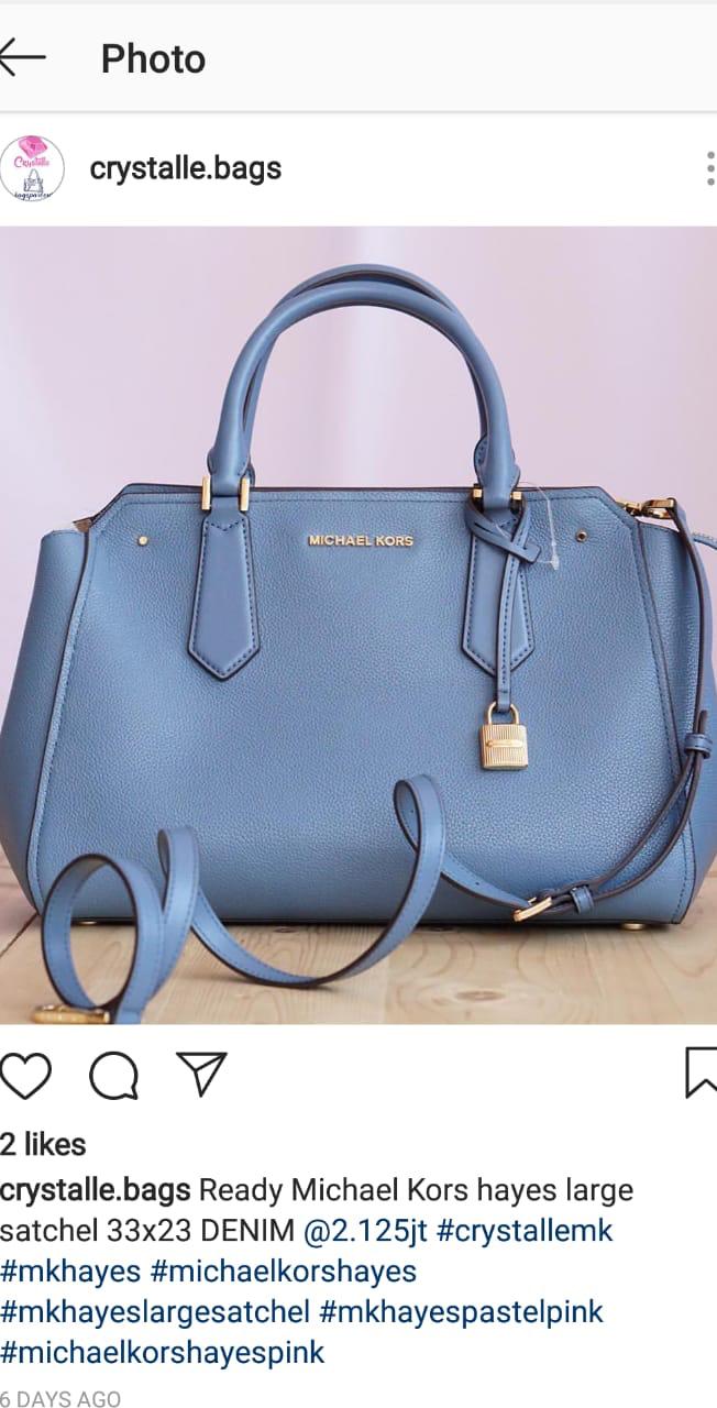 TERBARU DISKON 50% MICHAEL KORS HAYES LARGE DENIM TAS MK ORIGINAL PROMO
