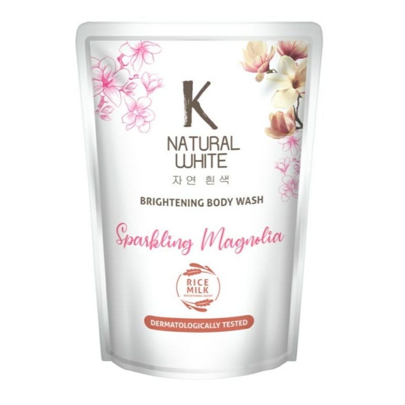 K NATURAL WHITE Brightening Body Wash Sabun Cair Refill 450ml Cotton Flower / Sparkling Magnolia
