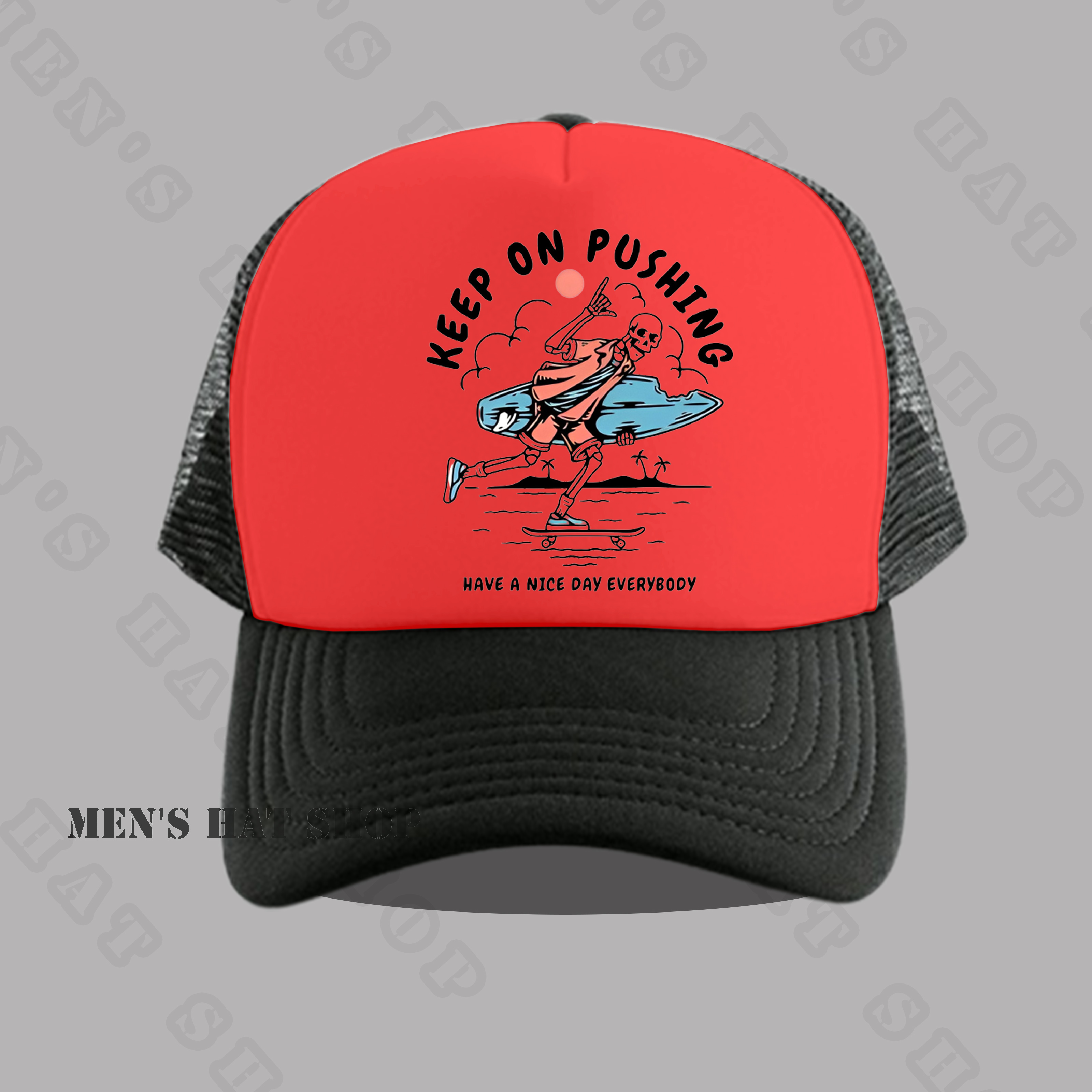 Topi Jaring Pria Trucker Topi Jaring Hitam Full Keep on pushing Topi  BaseBall Pria Dewasa - MEN'S HAT SHOP