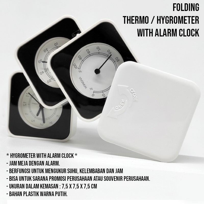 Folding Thermo /Hygrometer With Alarm Clock Lazada Indonesia