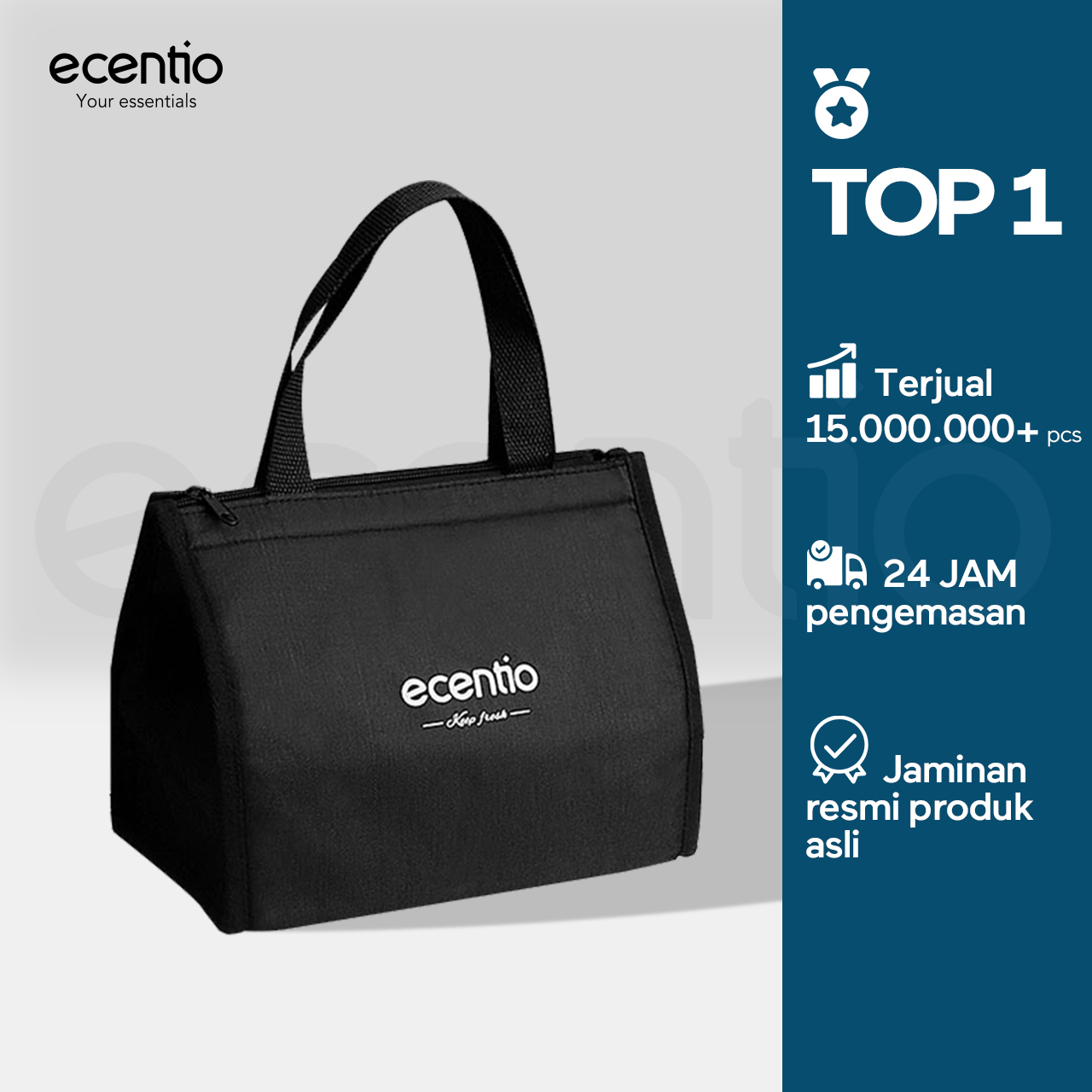 ecentio Tas Bekal Portable Cooler Bag Tas Bekal Tas Tote/Portable