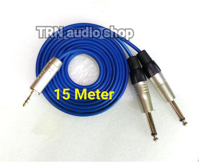 Kabel Konektor mini TRS 3,5mm to 2 TS jek Akai 15 Meter