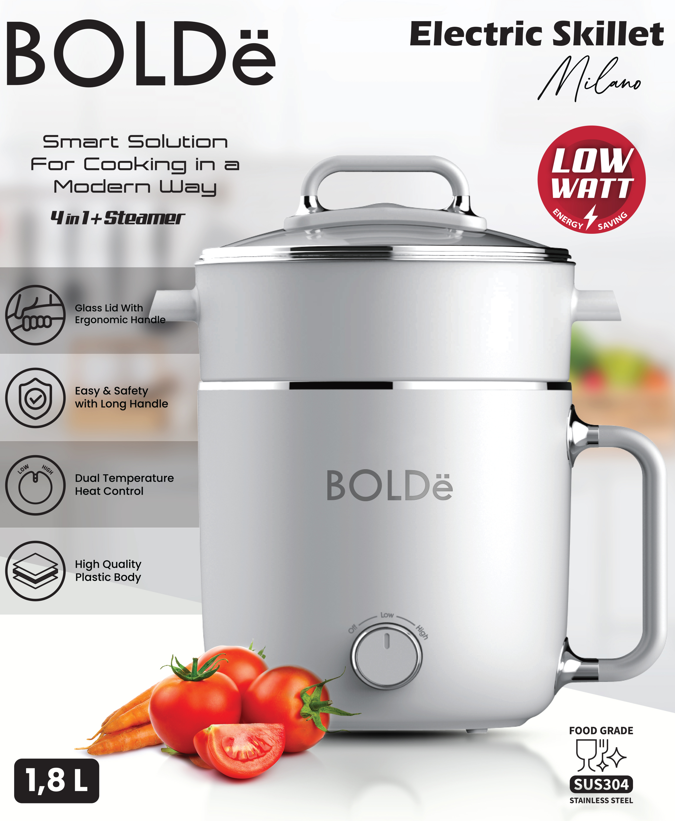 BOLDe Electric Multi Cooker / Skillet MILANO Lazada Indonesia