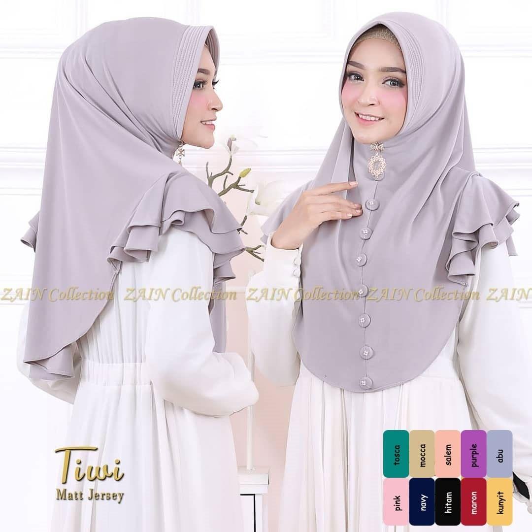 Khimar Tiwi Series Abu Jilbab Syari / Grosir Jilbab / Kerudung Instan / Hijab Terbaru