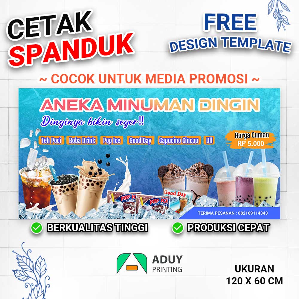 Spanduk Banner Aneka Minuman Dingin Teh Poci Pop Ice Boba Drink Juice ...