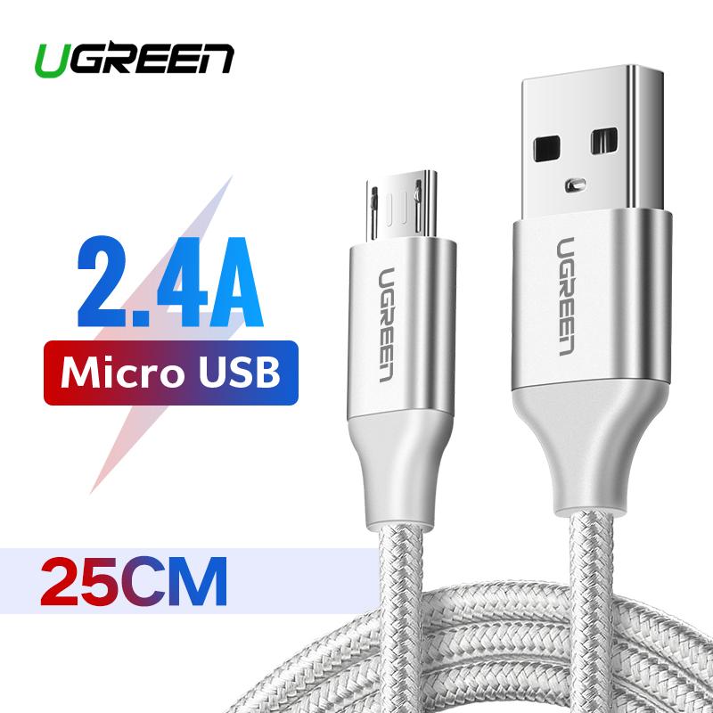UGREEN Original Kabel Data Micro USB 2.4A for Samsung Galaxy S7 edge, J2 Prime, Redmi Note 5 pro, Redimi Note 4x, OPPO F9, F11, Asus max pro m1, Samsung A3 2016, Handphone Charger Cable