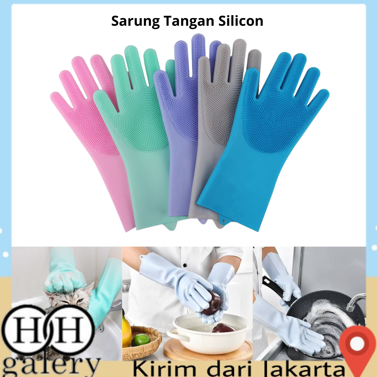 Sarung Tangan Cuci Piring Bahan Silicon Sarung Tangan Karet