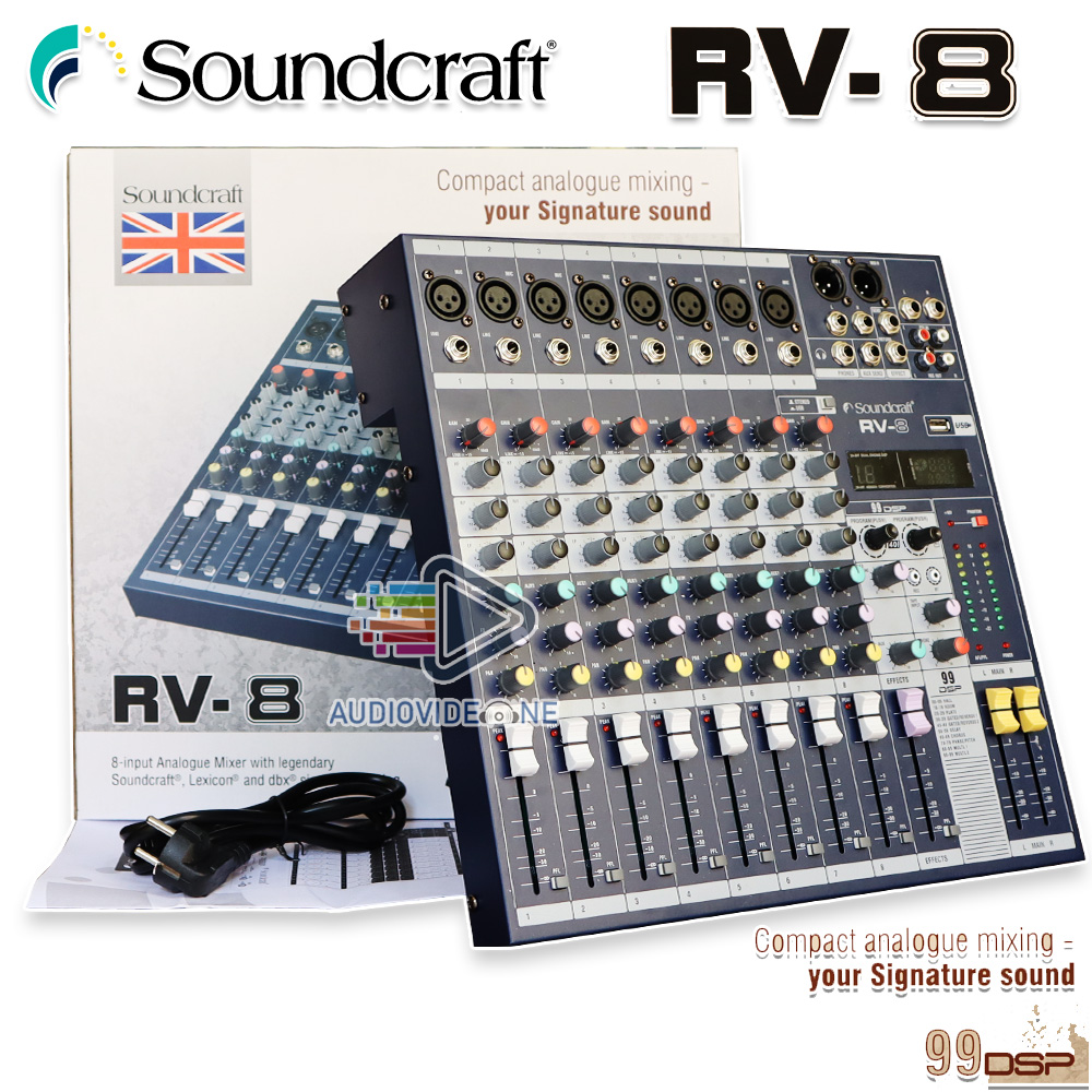 Mixer Soundcraft RV8 Mikser Audio 8 Chanel RV-8 Efek Full Lexicon 99 ...