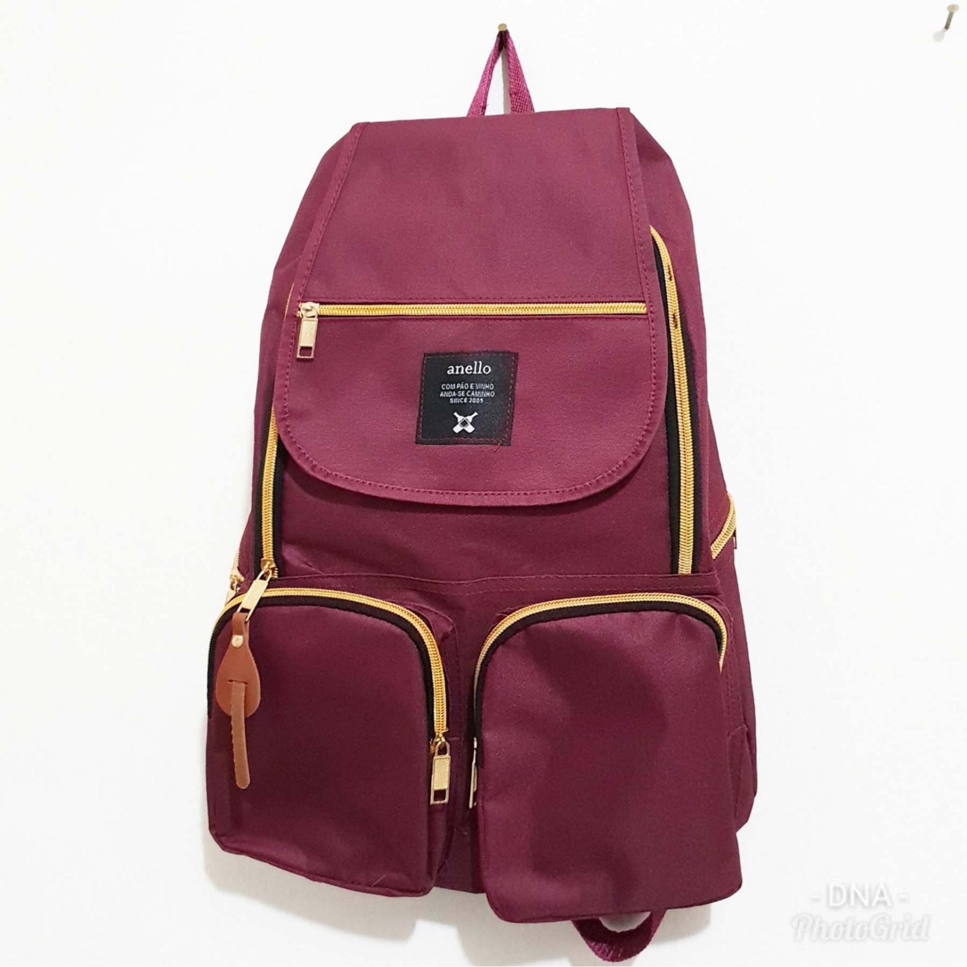 Amaryllis Backpack Korean Style Anello Pocket / Tas Ransel Wanita / Tas Ransel Pria / Tas Ransel Anak / Tas Sekolah Anak / Tas Sekolah Korean Style