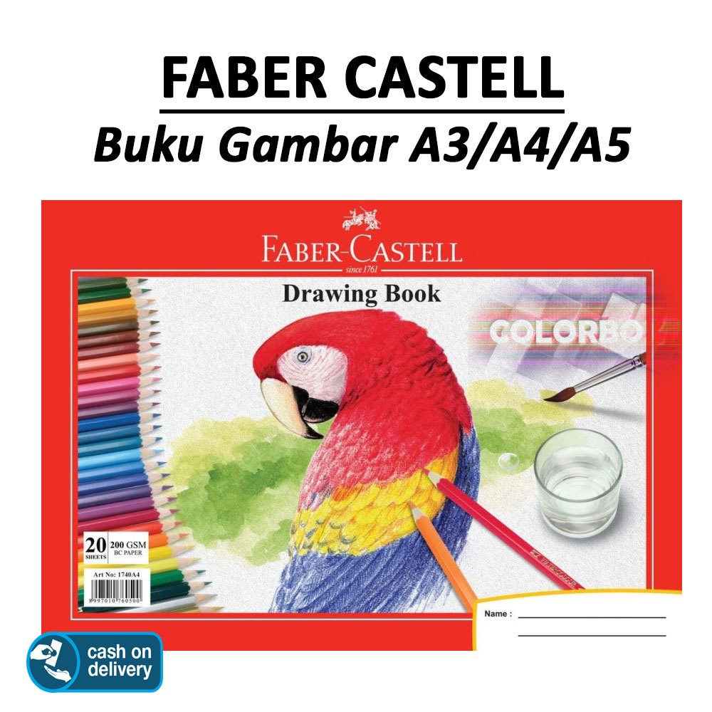 Faber Castell Buku Gambar A3 / A4 / A5 isi 20 Lembar 200 GSM Buku