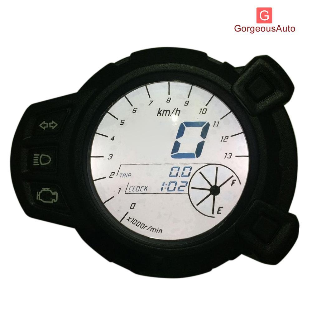 Gorgeousauto Motor LCD Berwarna Tampilan Tingkat Minyak Rpm Pengukur Kecepatan untuk Yamaha BWS125