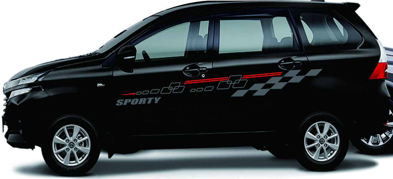 Stiker Mobil Avanza hitam putih Keren Cutting Sticker xenia Lis