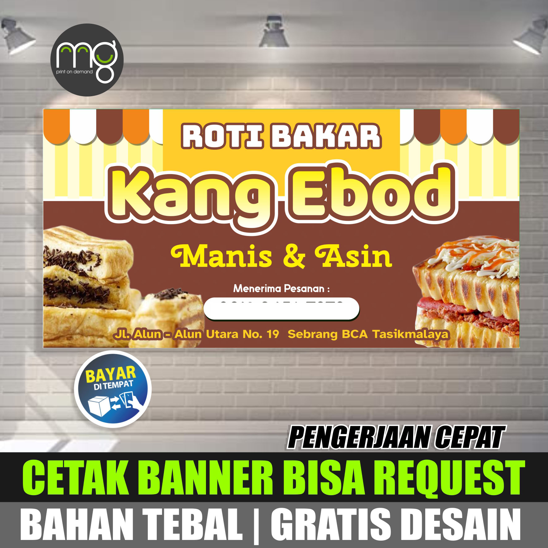 Spanduk jualan roti bakar dengan Desain yang Bisa Request dan Custom ...