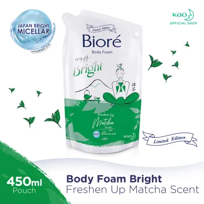 Biore Bright Body Foam Matcha 450ml (Sabun Mandi Cair Isi Ulang)