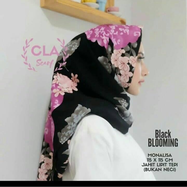 JILBAB SEGI EMPAT BUNGA HITAM MONALISA MODEL TERBARU (;'IZDIHAR SHOP;')