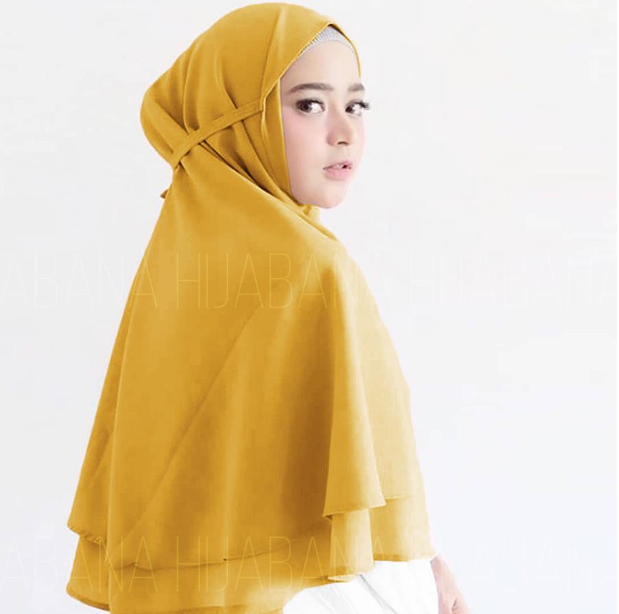 HIJABANA Kerudung Bella Instan Bergo 2 Layer - Jilbab instan Hijab Instan - Khimar Instan Dua Layer Pashmina Instan Pastan Oshi