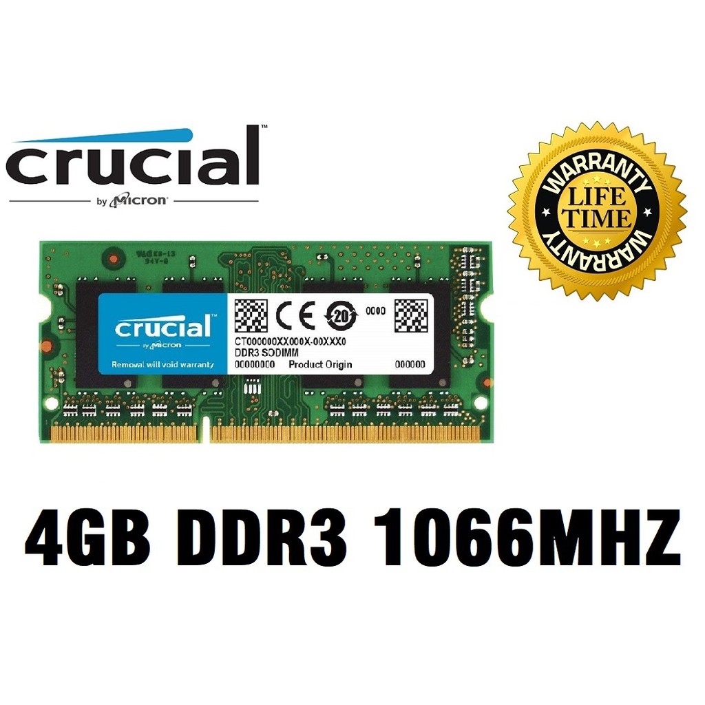 Crucial 4gb Pc3 8500 Laptop Ram Ddr3 1066mhz 204pin Sodimm Notebook Memory For Macbook 2010 2009 2008 Lazada Indonesia