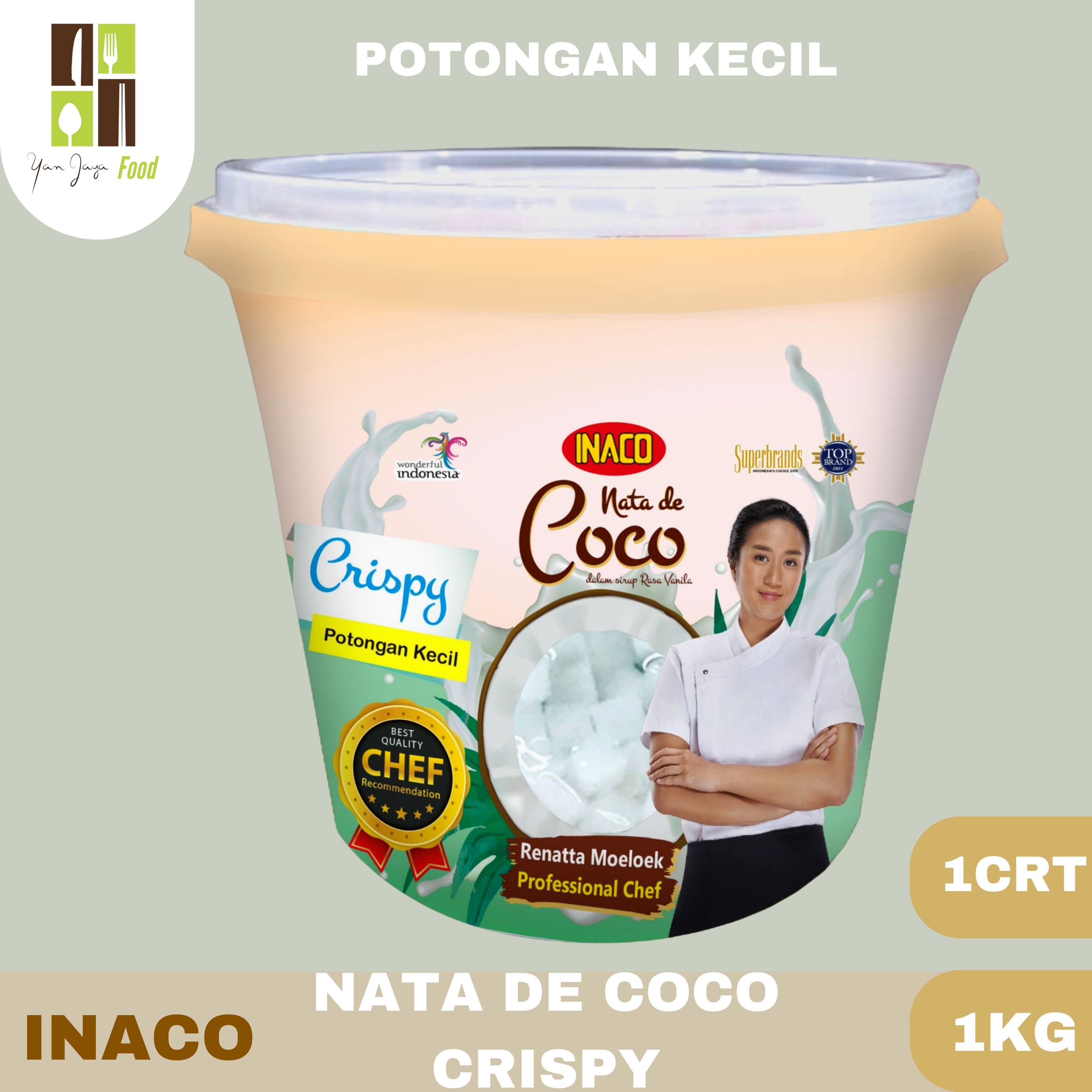 Inaco Nata De Coco Crispy Potongan Besar / Potongan Kecil / Ember 1 Kg ...