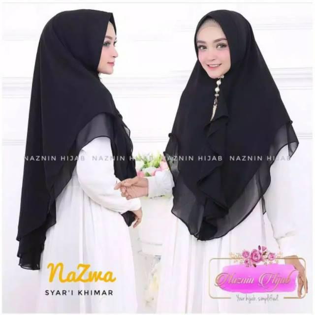 New Jilbab Khimar Nazma / Hijab Instan Daisy Syari 2 layer / kerudung Instant pet antem bahan Ceruti