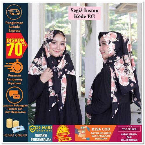 Sneakers World SEGITIGA INSTAN MOTIF KODE EG Hijab Jilbab Segi Empat Square Pashmina Kerudung Khimar Pesta Kondangan Nikahan Simple Pet Instan Instant Bergo Kekinian Trendy