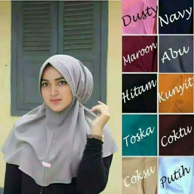 Jilbab hijab khimar simple pet tali