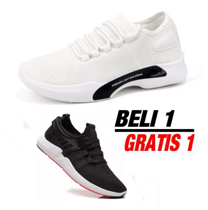 Sepatu Sneakers Import Korean Ringan Sport Casual - Putih