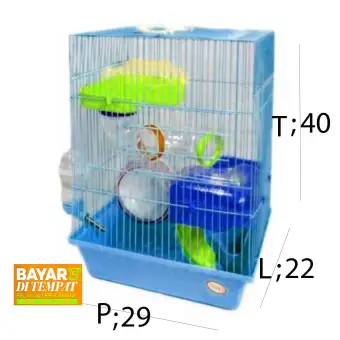 Kandang Hamster Besar Hhc 65 Biru3 Tingkat Lazada Indonesia